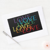 RAINBOW LOVE II Rectangleスタンプ 長方形シール (封筒)