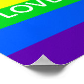 Rainbow Love is Love Gay Pride LGBTQ Beautiful ポスター (角)