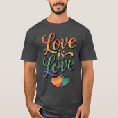Rainbow Love Is Loveypography Design retro Tシャツ (正面)