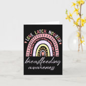 Rainbow Love Latch Nourish Breastfeeding Awareness カード (黄色い花)