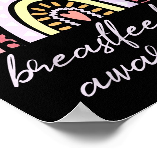 Rainbow Love Latch Nourish Breastfeeding Awareness ポスター (角)