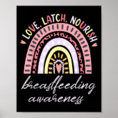 Rainbow Love Latch Nourish Breastfeeding Awareness ポスター (正面)