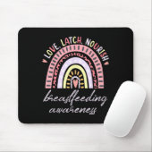 Rainbow Love Latch Nourish Breastfeeding Awareness マウスパッド (マウス)