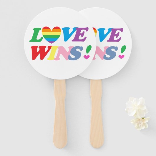 Rainbow Love Wins LGBT ハンドファン (正面&裏面)