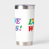 Rainbow Love Wins LGBT 保温保冷タンブラー (左面)