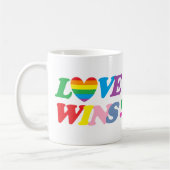 Rainbow Love Wins Pride Heart LGBT コーヒーマグカップ (左)
