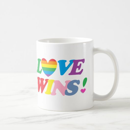 Rainbow Love Wins Pride Heart LGBT コーヒーマグカップ (右)