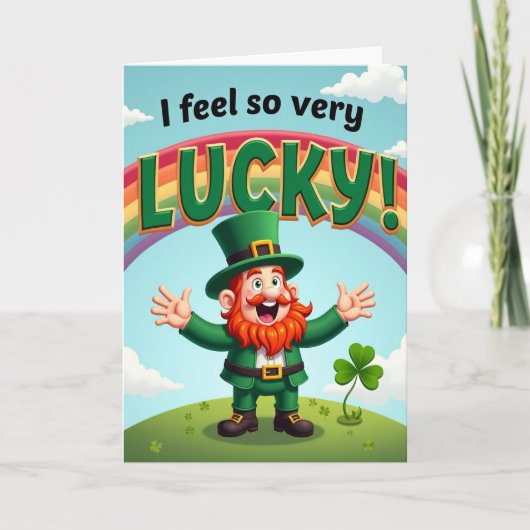 Rainbow Lucky Leprechaun Scene Card カード (正面)