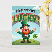 Rainbow Lucky Leprechaun Scene Card カード (黄色い花)