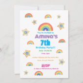 Rainbow Magic Childrens Birthday Invitation 招待状 (正面)