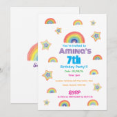Rainbow Magic Childrens Birthday Invitation 招待状 (正面/裏面)