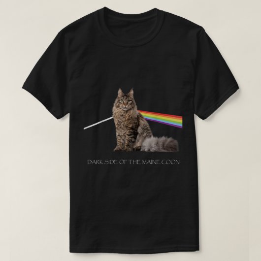 Rainbow Maine Coon Prism Art Tシャツ (デザイン正面)