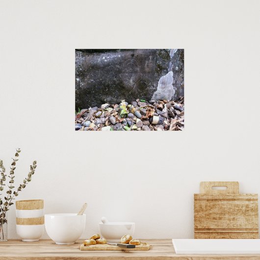 'Rainbow Man' Petroglyph, Maui, Hawaii ポスター (キッチン)