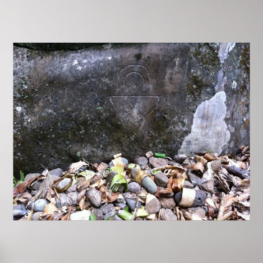 'Rainbow Man' Petroglyph, Maui, Hawaii ポスター (正面)