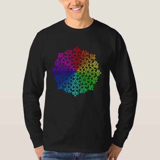 Rainbow Mandala Lotus Flower Sacred Geometry Yoga  Tシャツ (正面)
