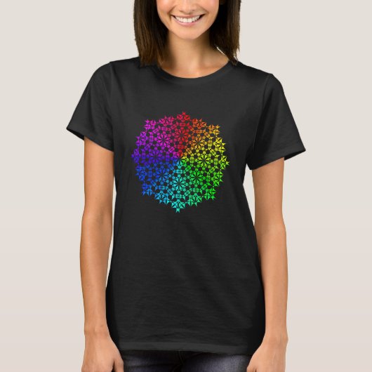 Rainbow Mandala Lotus Flower Sacred Geometry Yoga  Tシャツ (正面)