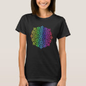 Rainbow Mandala Rosette Flower Geometry Yoga Vibe  Tシャツ (正面)