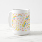 Rainbow Mane Horses Coffee Mug — Cooper & Cody コーヒーマグカップ (正面左)