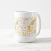 Rainbow Mane Horses Coffee Mug — Cooper & Cody コーヒーマグカップ (正面右)