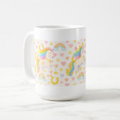 Rainbow Mane Horses Coffee Mug — Cooper & Cody コーヒーマグカップ (正面左)