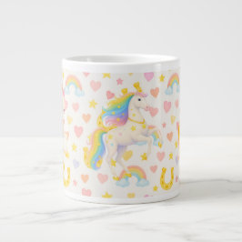 Rainbow Mane Horses Coffee Mug — Cooper & Cody ジャンボコーヒーマグカップ