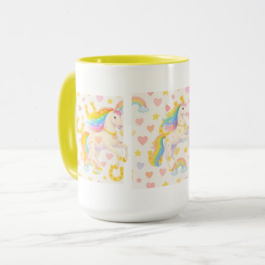 Rainbow Mane Horses Coffee Mug — Cooper & Cody マグカップ (正面左)