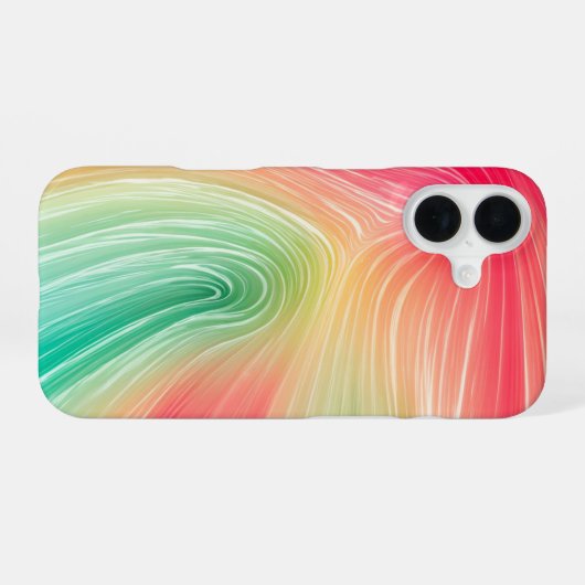 Rainbow Marble Art Phone Case iPhone 16ケース (裏面横)
