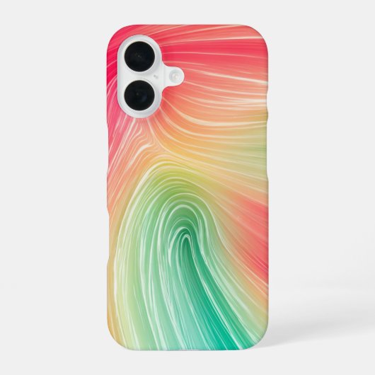 Rainbow Marble Art Phone Case iPhone 16ケース (裏面)