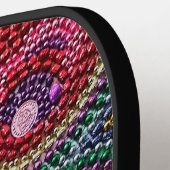 Rainbow Mardi Gras Bead Art  ピックルボールラケット (左詳細)
