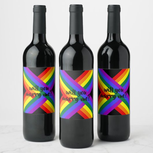 rainbow marry me wine label ワインラベル (ボトル)