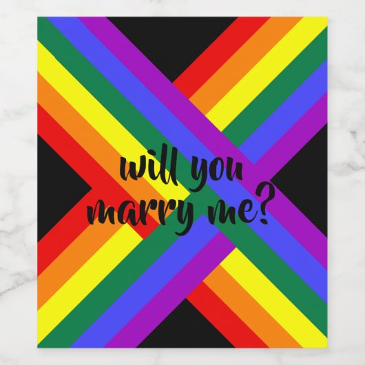 rainbow marry me wine label ワインラベル (シングルラベル)