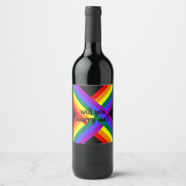 rainbow marry me wine label ワインラベル