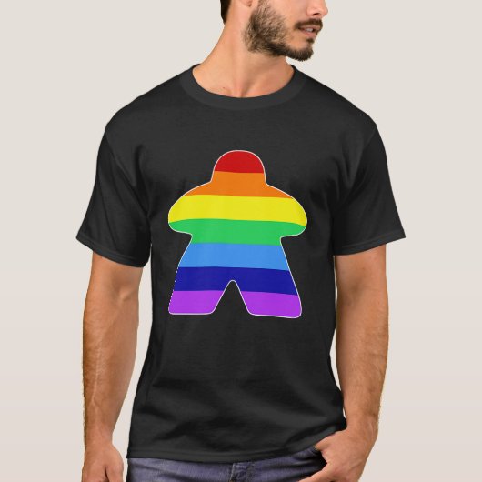Rainbow Meeple Tシャツ (正面)