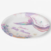 Rainbow Mermaid Tail Undersea Girl Party ペーパープレート (アングル)