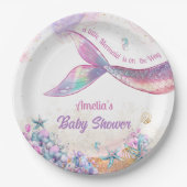 Rainbow Mermaid Tail Undersea Girl Party ペーパープレート (正面)