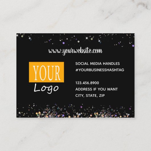 Rainbow Metaliticフェイクグリッタークーポンカード 名刺 (裏面)