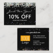 Rainbow Metaliticフェイクグリッタークーポンカード 名刺 (正面/裏面)