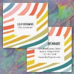 Rainbow Minimalist Stripes Handmade スクエア名刺<br><div class="desc">Show your style with this hand drawn design on front of back of the business card. Perfect for business people,  accountants,  designers,  bloggers,  fashionistas and other creative types. Add your own text to make it shine! Check my shop for more!</div>