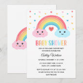 Rainbow Miracle Baby Shower 招待状 (正面/裏面)