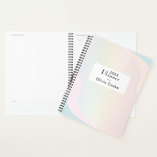 Rainbow Modern Planner With Custom Name プランナー手帳 (ディスプレー)