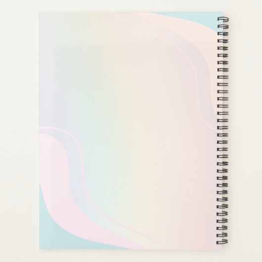 Rainbow Modern Planner With Custom Name プランナー手帳 (裏面)