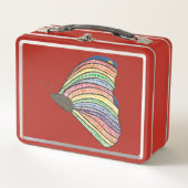 Rainbow Mosaic Butterfly on Metal Lunch Boxes メタルランチボックス (正面)