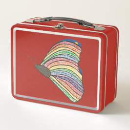 Rainbow Mosaic Butterfly on Metal Lunch Boxes メタルランチボックス