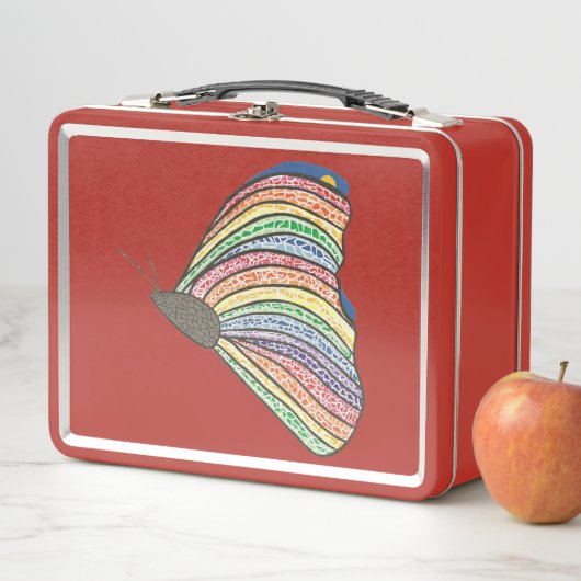 Rainbow Mosaic Butterfly on Metal Lunch Boxes メタルランチボックス (インサイチュ)