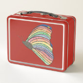 Rainbow Mosaic Butterfly on Metal Lunch Boxes メタルランチボックス (裏面)