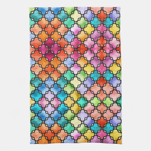 Rainbow mosaic pattern キッチンタオル (縦)