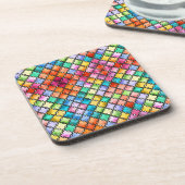 Rainbow mosaic pattern コースター (左側)