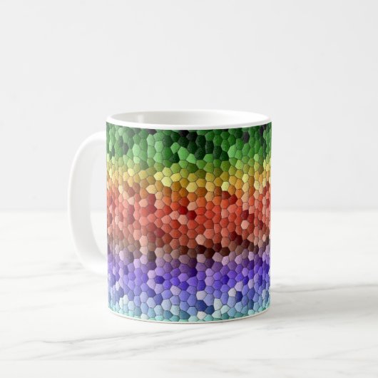 Rainbow Mosaic Pattern コーヒーマグカップ (正面左)