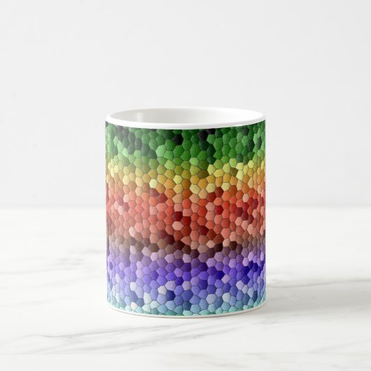 Rainbow Mosaic Pattern コーヒーマグカップ (中央)