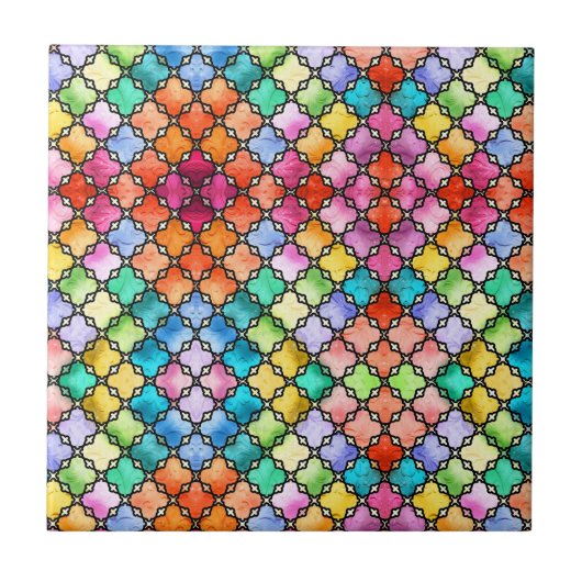Rainbow mosaic pattern タイル (正面)